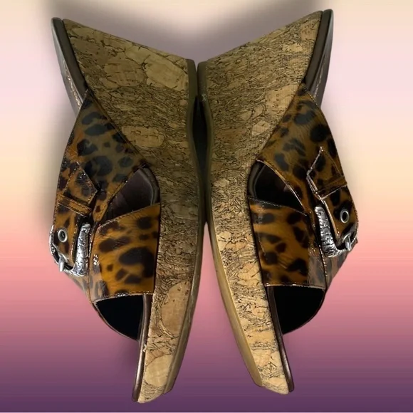 Brighton Leopard Print Wedge Sandals - Picture 8 of 16